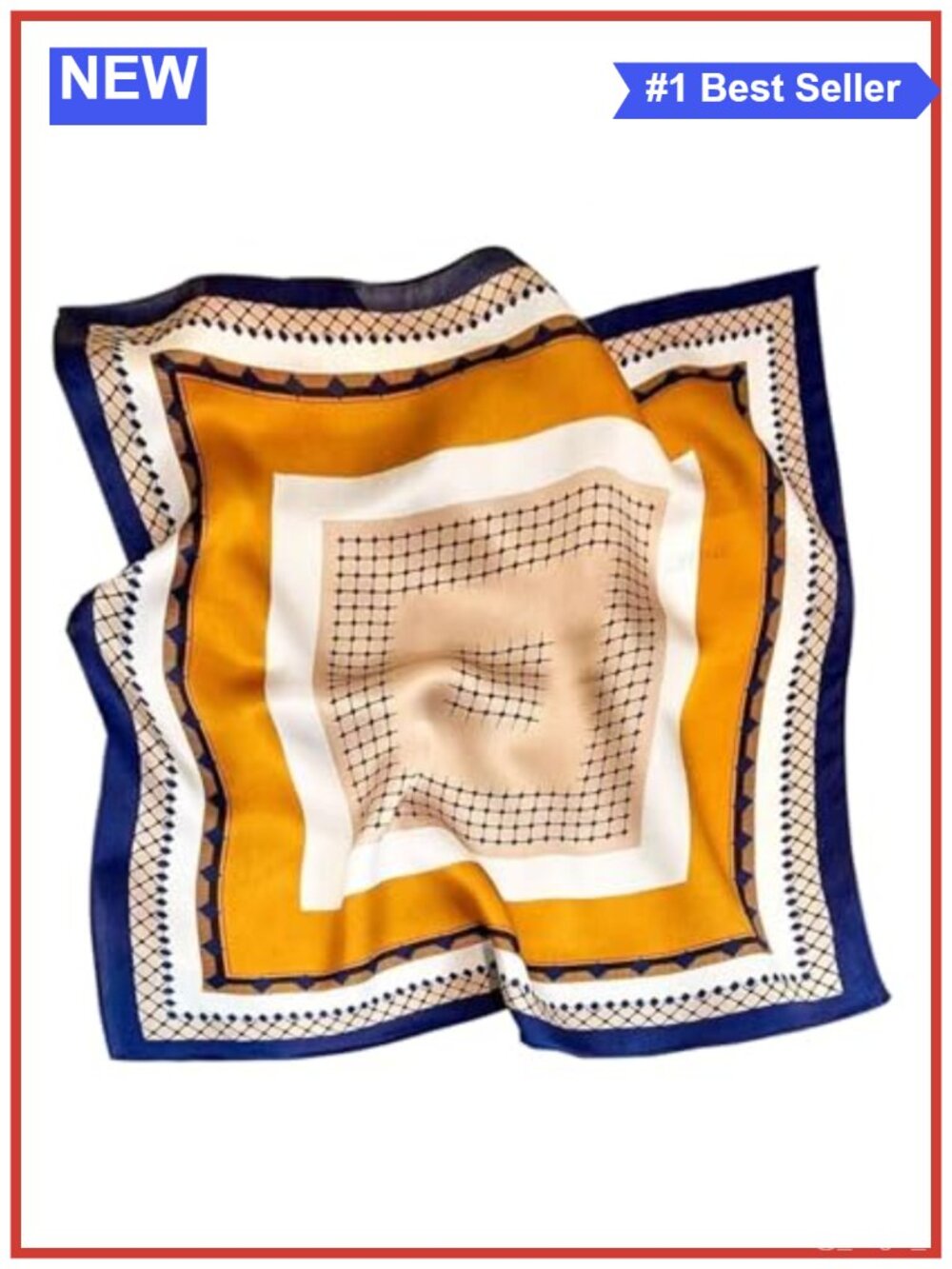 Large Square Satin Hair Scarf Bandana Neck Wrap Lightweight Polyester